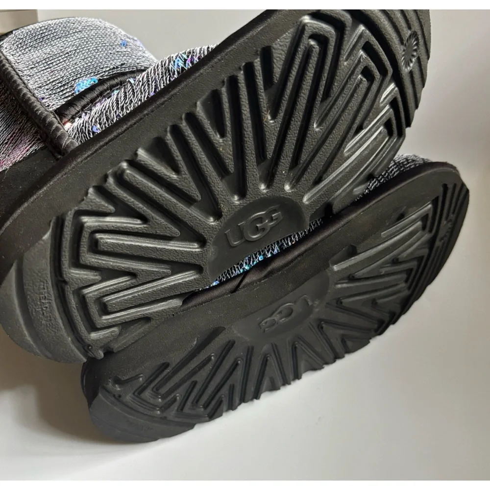 UGG Kids Black and Purple Sequin Boots - Picture 9 of 10